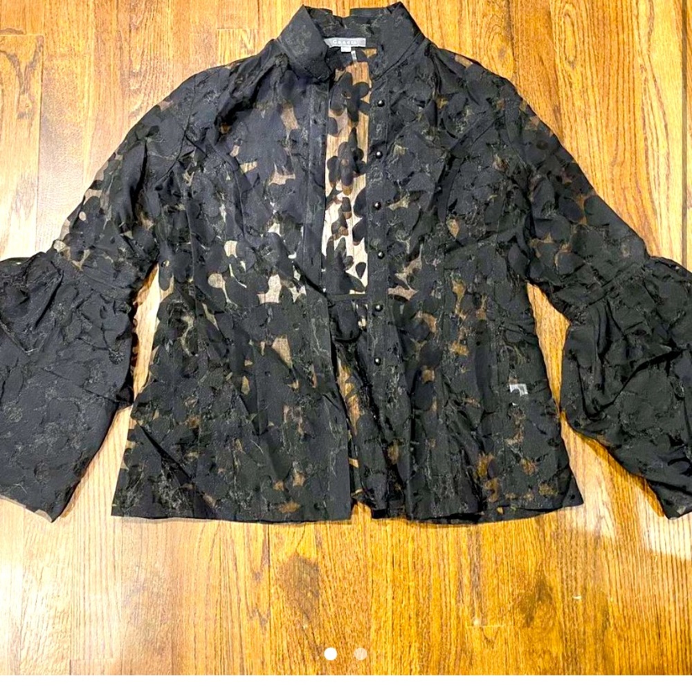 Sheer see through long sleeve stylish shirt. Designer -Gracia